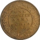 Bronze  Quarter Anna Coin of King George V of Calcutta Mint of 1930.