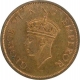 Bronze One Quarter Anna Coin of King George VI of Calcutta Mint of 1940.