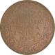 Bronze One Quarter Anna Coin of king George VI of Calcutta Mint of 1942.