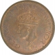 Bronze One Quarter Anna Coin of king George VI of Calcutta Mint of 1942.