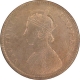 Copper Half Anna  Coin of Victoria Empress of Calcutta Mint of 1877.