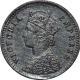 Silver Two Annas Coin of Victoria Empress of Bombay Mint of 1896.