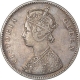 Silver One Rupee Coin of Victoria Queen of Bombay Mint of 1862.