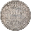 Silver One Rupee Coin of Victoria Empress of Bombay Mint of 1880.