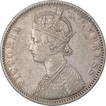 Silver One Rupee Coin of Victoria Empress of Bombay Mint of 1880.