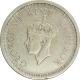 Silver One Rupee Coin  of King George VI of Lahore Mint of 1945.