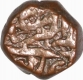 Copper Damri Coin of Akbar of Delhi Mint.