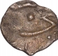 Silver One Thirty Secondth Rupee Coin of Muhammad Shah of Out of Flan Mint.