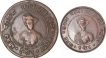 Copper Half Anna and Quarter Anna Coin of Yeshwant Rao II of Indore State.