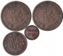 Copper coins of Rama Varma VI of Travancore State.