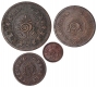 Copper coins of Rama Varma VI of Travancore State.