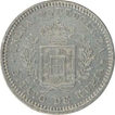 Silver one eighth Rupia Coin  of Luis I of India Portuguese.