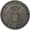 Silver One Rupia Coin of Luiz I of India Portuguese.