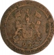 Copper One Ninety Sixth Rupee Coin of East India Company of Birmingham Mint of Madras Presidency .