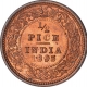 Copper Half Pice  Coin of Victoria Empress of Calcutta Mint of 1893.