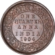 Copper One Quarter Anna Coin of king Edward VII of Calcutta Mint of 1904.