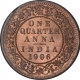 Copper One Quarter Anna Coin of King Edward VII of Calcutta Mint of 1906.