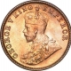 Bronze One Quarter Anna Coin  of King George V of Calcutta Mint of 1927.