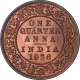 Bronze One Quarter Anna Coin  of King George V of Calcutta Mint of 1936.