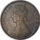 Copper Half Anna Coin of Victoria Queen of Bombay Mint of 1862.