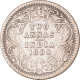 Silver Two Annas Coin  of Victoria Empress of Calcutta Mint of 1880.