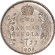 Silver Two Annas Coin of King Edward VII of Calcutta Mint of 1906.