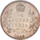 Silver Quarter Rupee Coin  of King Edward VII of Calcutta Mint of 1905.