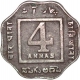 Cupro Nickel Four Annas Coin of King George V of Calcutta Mint of 1921.