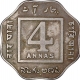 Copper Nickel Four Annas Coin of King George V of Bombay Mint of 1921.