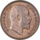 Bronze One Twelfth Anna Coin of King Edward VII of Calcutta Mint of 1907.