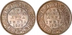 Bronze One Quarter Anna Coins of King George V of Calcutta Mint.