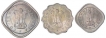 Cupro Nickel Half Anna One Anna and Two Anna Coins of Bombay Mint  of Republic India of the Year 1950.