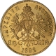 Gold Eight Florins Coin of Joseph I of Austria of 1892.