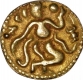 Gold One Eighth Kahavanu Coin of Raja Raja I of Chola Empire of Sri Lanka.