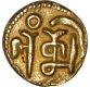 Gold One Eighth Kahavanu Coin of Raja Raja I of Chola Empire of Sri Lanka.