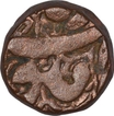 Copper  Half Dam Coin of Akbar of Burhanpur Mint.