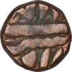 Copper  Half Dam Coin of Akbar of Burhanpur Mint.