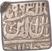 Silver Square Rupee Coin of Akbar of Ahmadabad Mint.