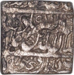 Silver Square Rupee Coin  of Akbar of Fathpur Dar ul Sultanat Mint.