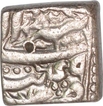 Silver Square Rupee Coin of Akbar of Tatta Mint of Tir Month.