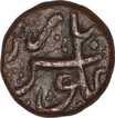 Copper Half Paisa Coin of Aurangzeb Alamgir of  Surat Mint.