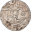 Silver One Rupee Coin of Shah Alam Bahadur of Lakhnau Mint.