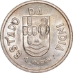 Silver Rupee Coin of India Portuguese of 1935.