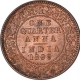 Copper One Quarter Anna Coin of Victoria Empress of Calcutta Mint of 1899.