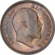 Bronze Quarter Anna Coin of King Edward VII of Calcutta Mint of 1910.