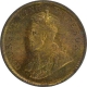 Bronze One Quarter Anna Coin of King George V of Calcutta Mint of 1914.