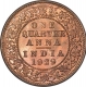 Bronze Quarter Anna Coin  of King George V of Calcutta Mint of 1929.