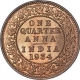 Bronze One Quarter Anna Coin of King George V of Calcutta Mint of 1934.