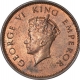 Bronze One Quarter Anna Coin of King George VI of Bombay Mint of 1939.