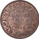 Bronze One Quarter Anna Coin  of King George VI of Calcutta Mint of 1942.